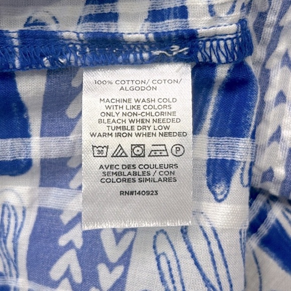 Ann Taylor LOFT Fern Stripe Tasseled V-Neck Blue/White Blouse Size XS - Picture 12 of 13